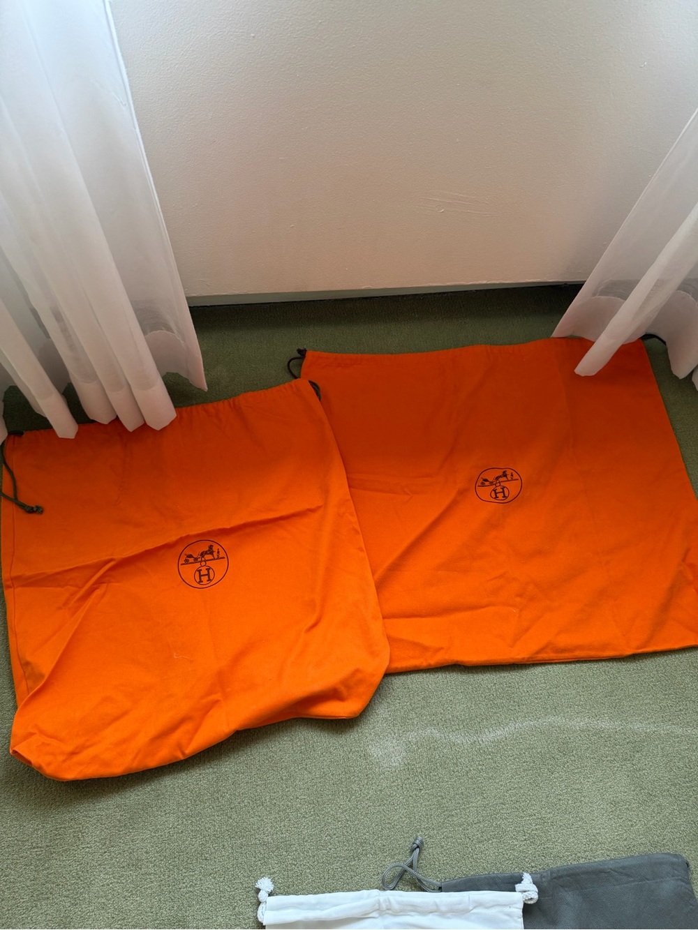 🗽Hermes Orange Dust Bags (Pair)